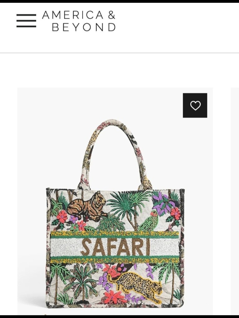 America & Beyond Mini Tote Safari